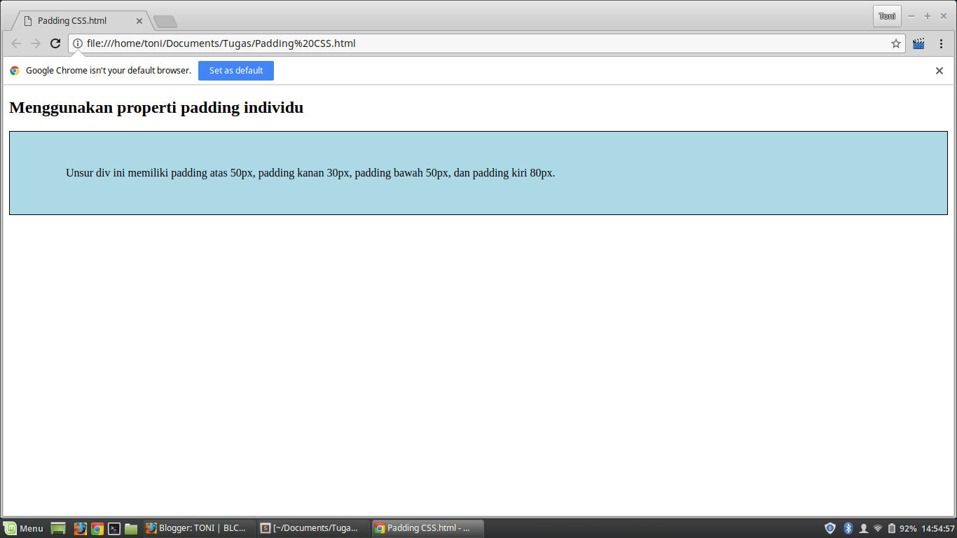 Padding html. Padding html