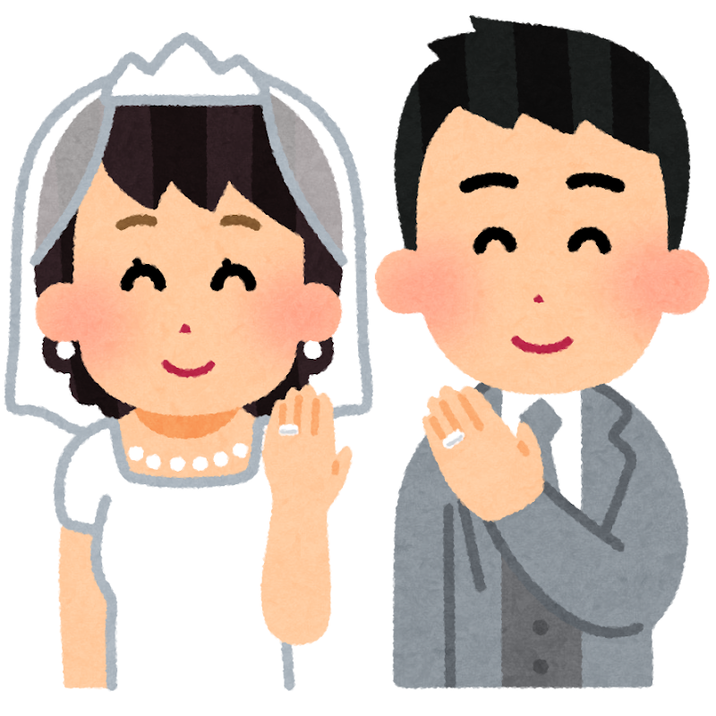 ペアリングを付けた新郎新婦のイラスト かわいいフリー素材集 いらすとや