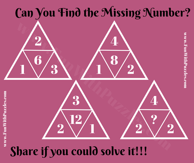 Tough Math Triangle Puzzle with Solution | Number Riddle