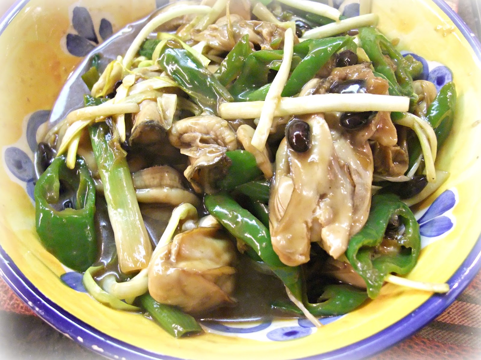 Susan's SavourIt! Oysters and Spicy Peppers in Black Bean Sauce...