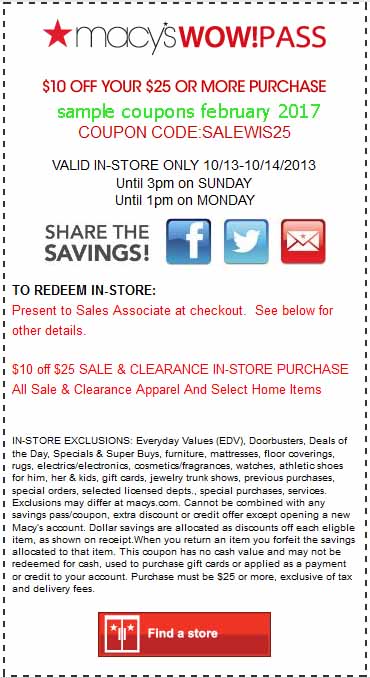 Macys furniture coupon 2018