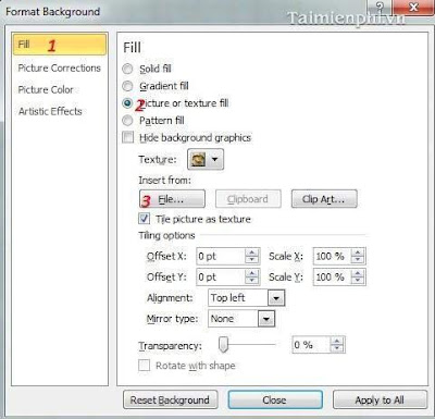 tinhoccoban.net - Hộp hội thoại Format Background