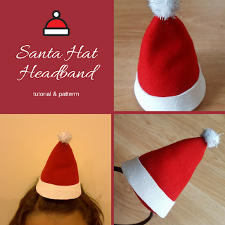 Santa Hat Headband - tutorial & pattern