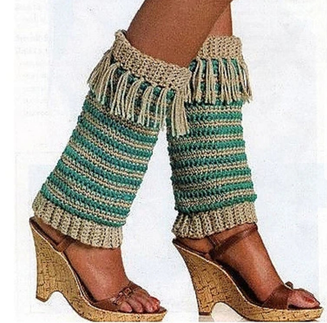 Positively Crochet! Fringed Leg Warmers Free Crochet Pattern