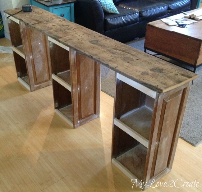 reclaimed barn wood for desk top