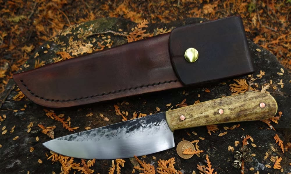 ML Knives Blog Straight Back Custom with Stag