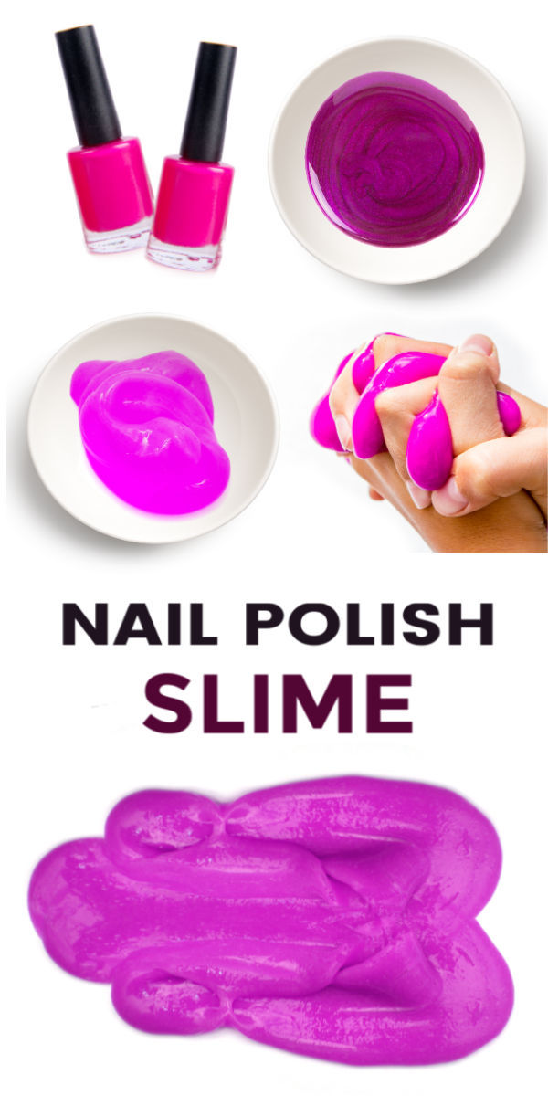 Turn nail polish into slime!  This easy craft recipe will wow the kids- no borax or liquid starch needed! #nailpolishslimerecipe #nailpolishslime #nailpolishslimediy #slimerecipewithcontactsolution #slime #slimerecipe #slimerecipeeasy #slimenailpolish #slimeforkids