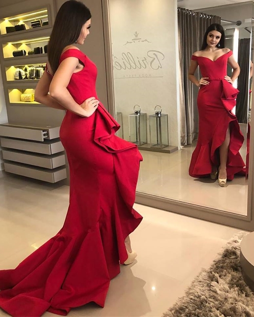 vestido longo vermelho
