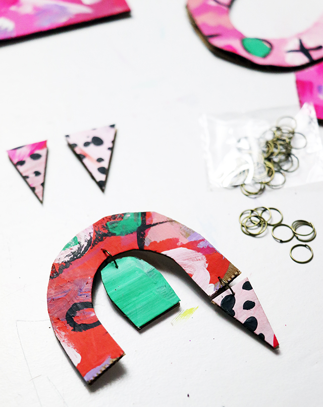 creating with a kid: abstract cardboard necklace