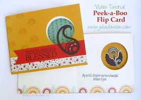 VIDEO: Peek-a-Boo Flip Card Tutorial with Stampin' Up! Paisleys & Posies #stampinup 2016 Holiday Catalog www.juliedavison.com