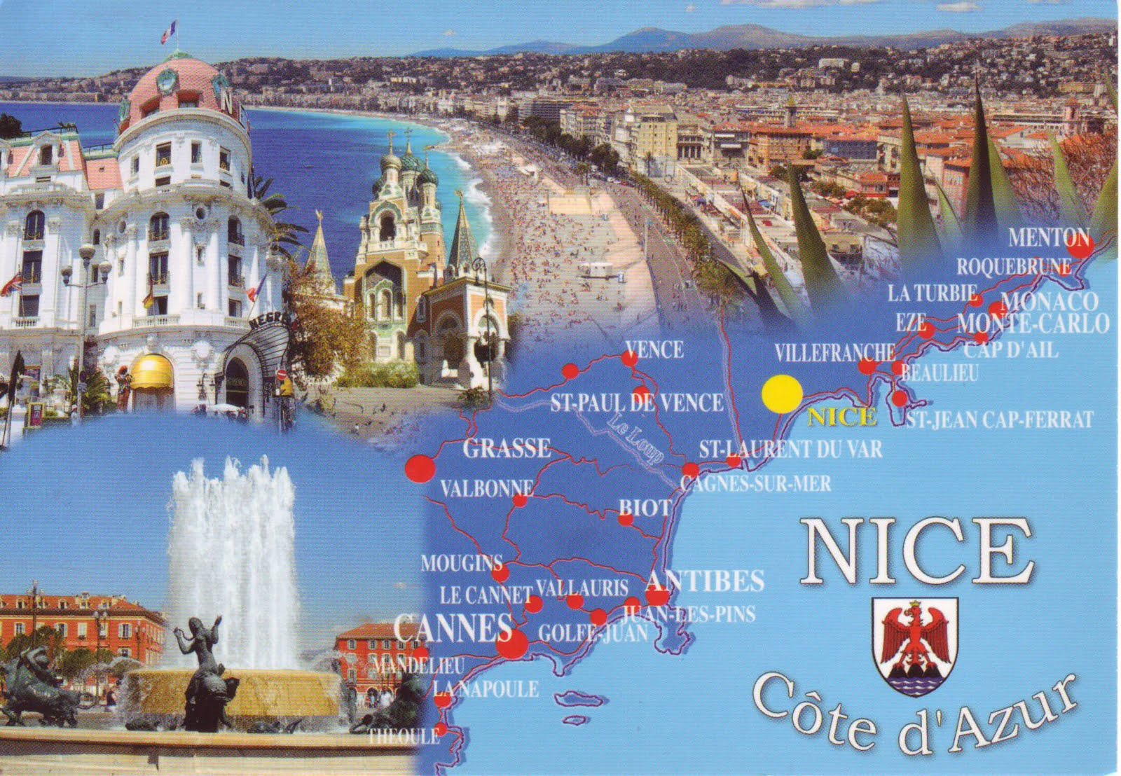 The World in Postcards - Sabine's Blog: Cote d'Azur Map