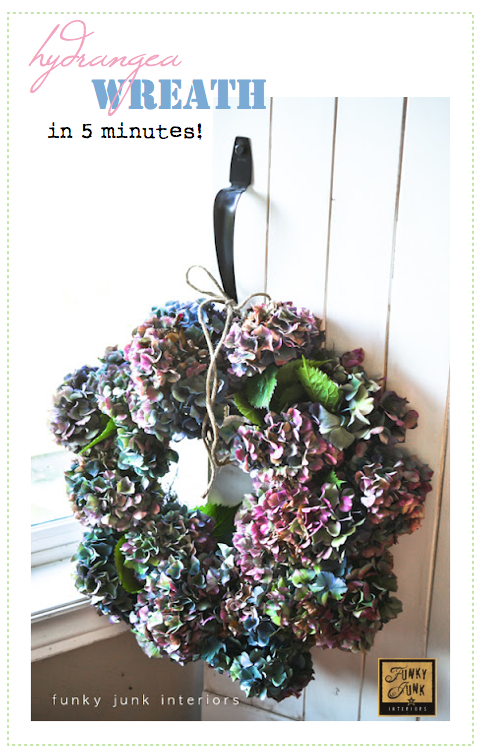 Learn how to create a fresh fall hydrangea wreath in 5 minutes! Tips on how to keep the petals from wilting are included! Click for the full tutorial.