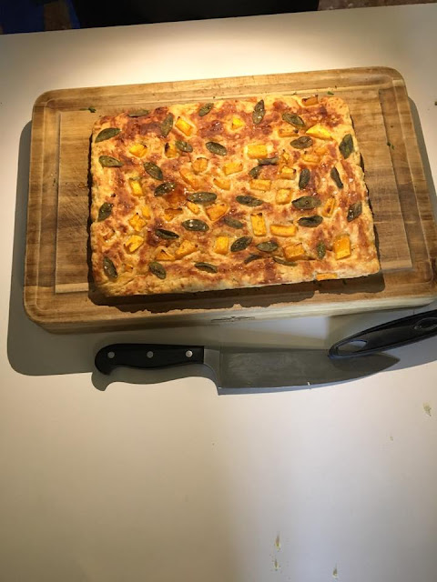  Beer and squash focaccia with red onions