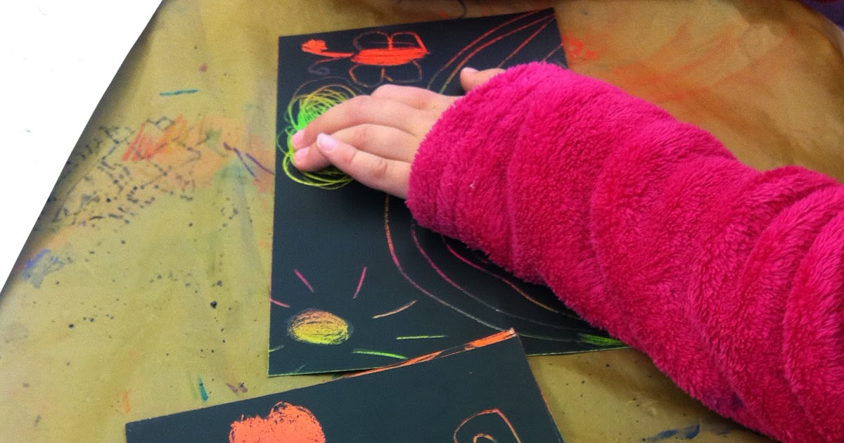 Art Class with Naomi Rainbow Scratchboard Drawings