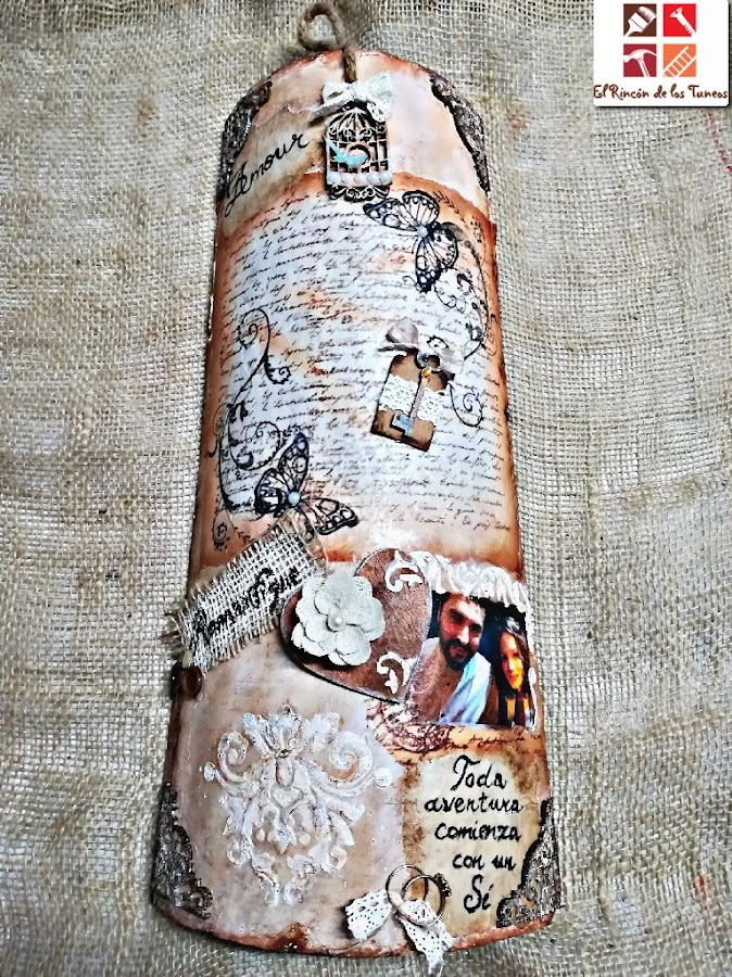 teja con la tecnica mixed media