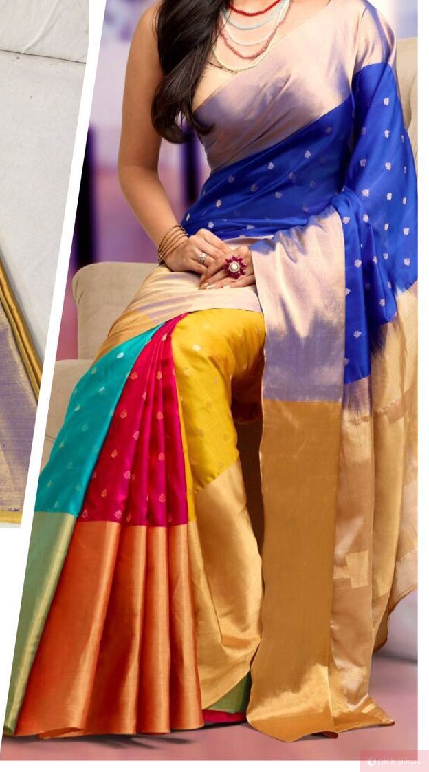 Indian Traditional Handloom Sarees Multi Colors Uppada