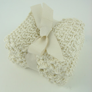 knit washcloths white