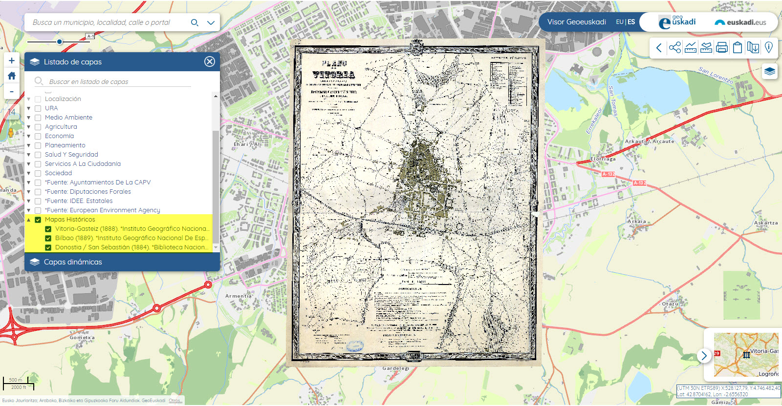 Cartografía Digital Cartografía histórica Euskadi.