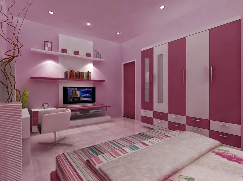 Desain dekorasi  ruang kamar  tidur untuk anak perempuan 