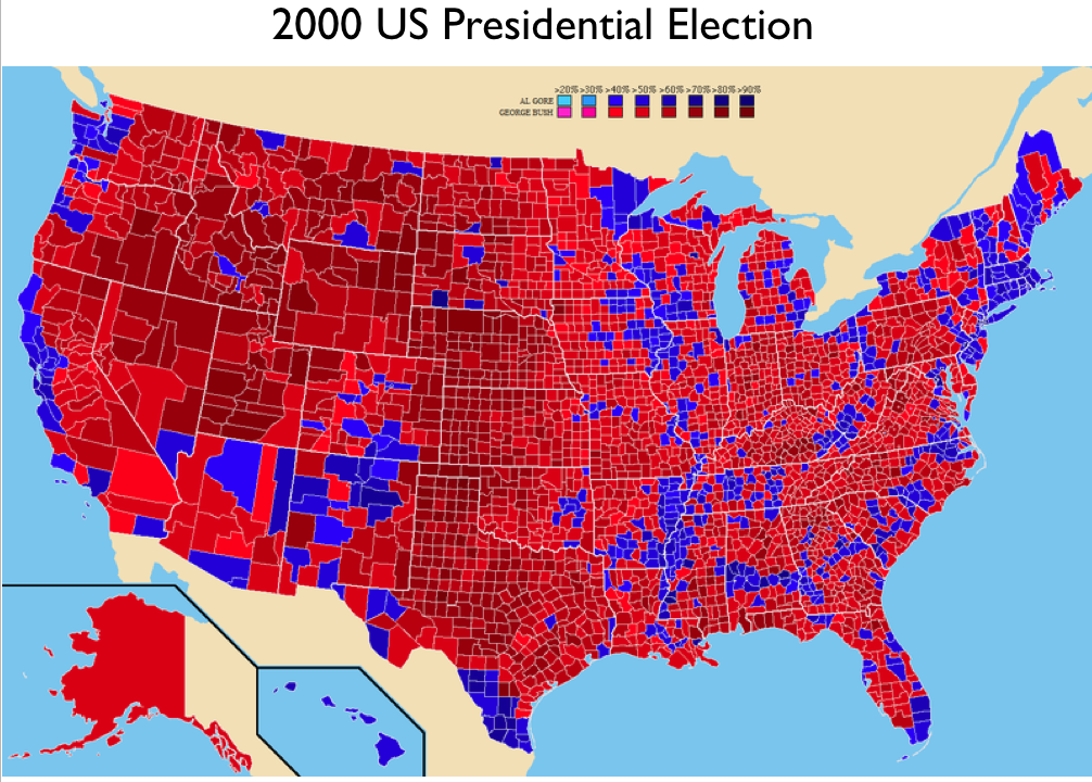 2000 US Presidential Election by Counties