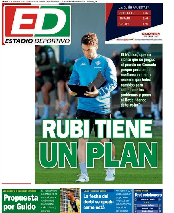 Betis, Estadio Deportivo: "Rubi tiene un plan"