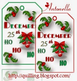 Free December 25th Printable with Gift Tags from Antonella @www.quilling.blogspot.com