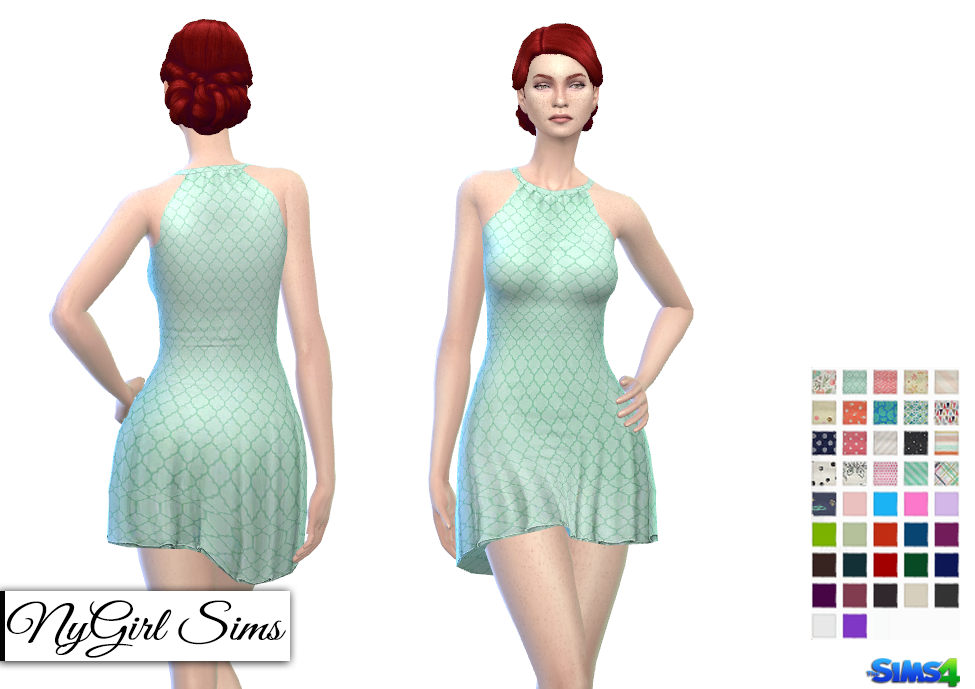 NyGirl Sims 4 Halter Skater Dress