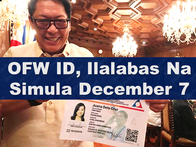 Good News To OFWs! The much awaited iDOLE or OFW ID will be released very soon. According to the social media post of PCOO ASec Mocha Uson, the OFW ID fianal lay-out has been presented during the cabinet meeting and is ready to be distributed on December 7.  Sponsored Links The OFW ID will serve as an OEC for OFWs, meaning, OFWs who will be given the iDOLE card no longer need to secure OECs. It is also designed allowing its bearer to transact with government and private agencies, such as Pag-IBIG, SSS, and PhilHealth, it can also serve as a debit card and an ATM card for the OFW Bank, as well as a beep card if the bearer use LRT and MRT.  Department of Labor and Employment (DOLE) Secretary Silvestre Bello III recently announced that OFWs who will be home for the holiday season will be the first to receive their OFW IDs, but there was no definite date as to the release of the card. Concerned agencies even admitted that interlinking the databases for the iDOLE is a complicated task. ASec Mocha Uson also mentioned in her social media post that further details regarding the OFW ID will be released these following days. Advertisement Read More:       ©2017 THOUGHTSKOTO