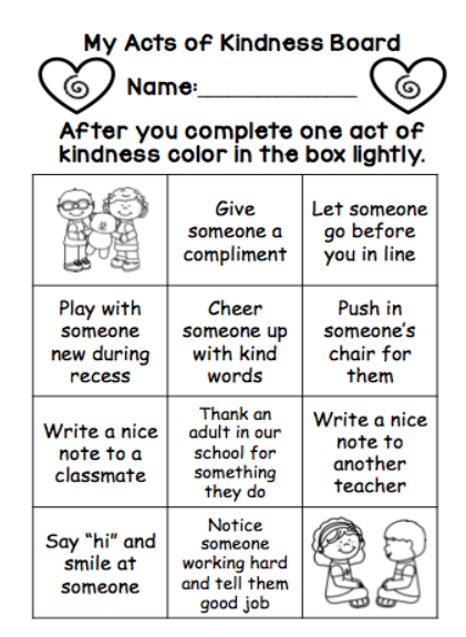 First Grade Spies: 100 Acts of Kindness for the 100th Day of School
