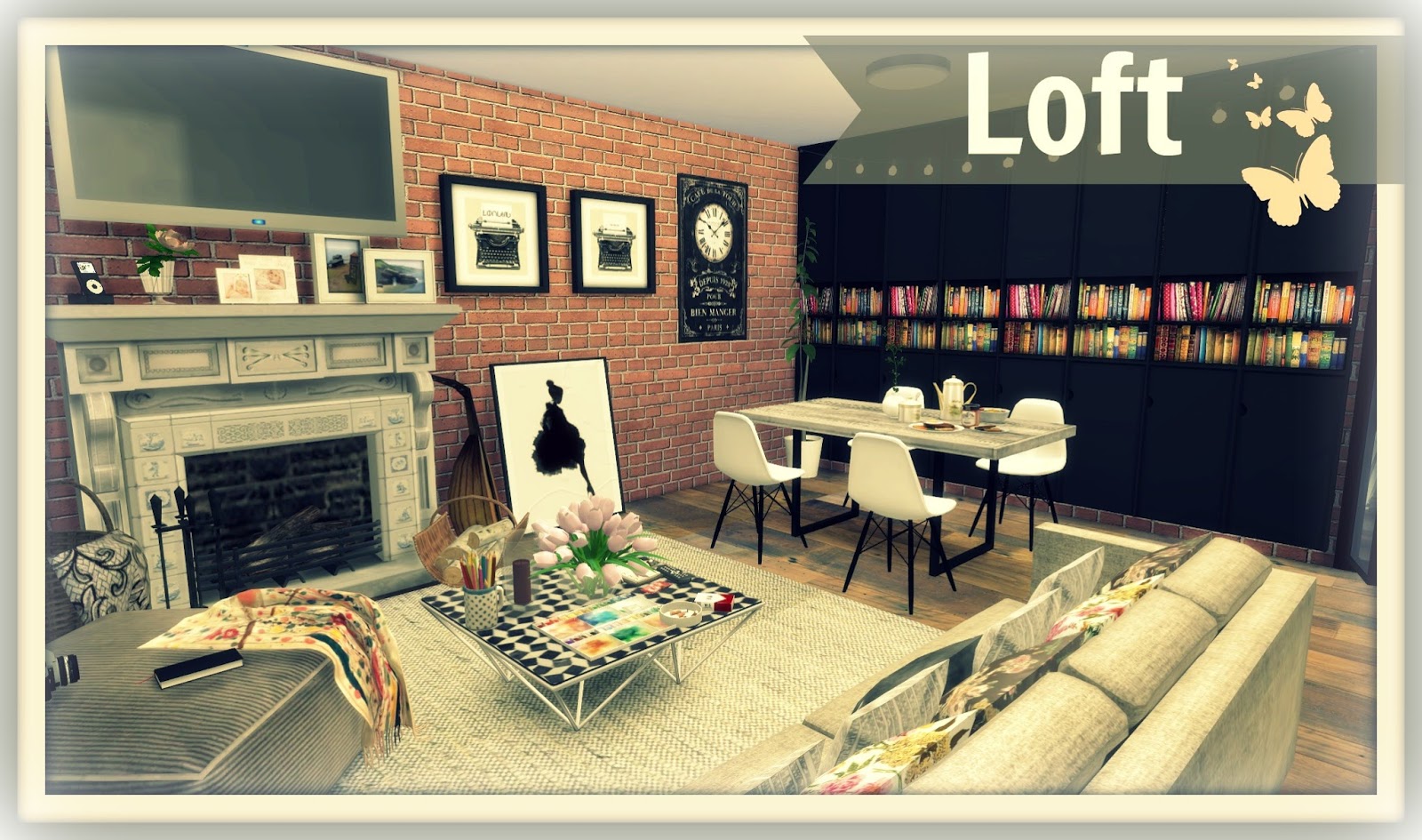 Sims 4 Building on Newcrest Cozy Loft Dinha