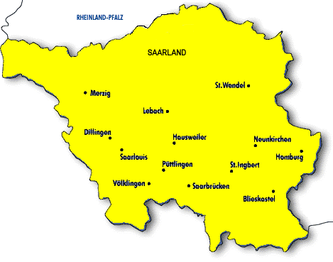 news tourism world: Saarland Karte Regionen Bild