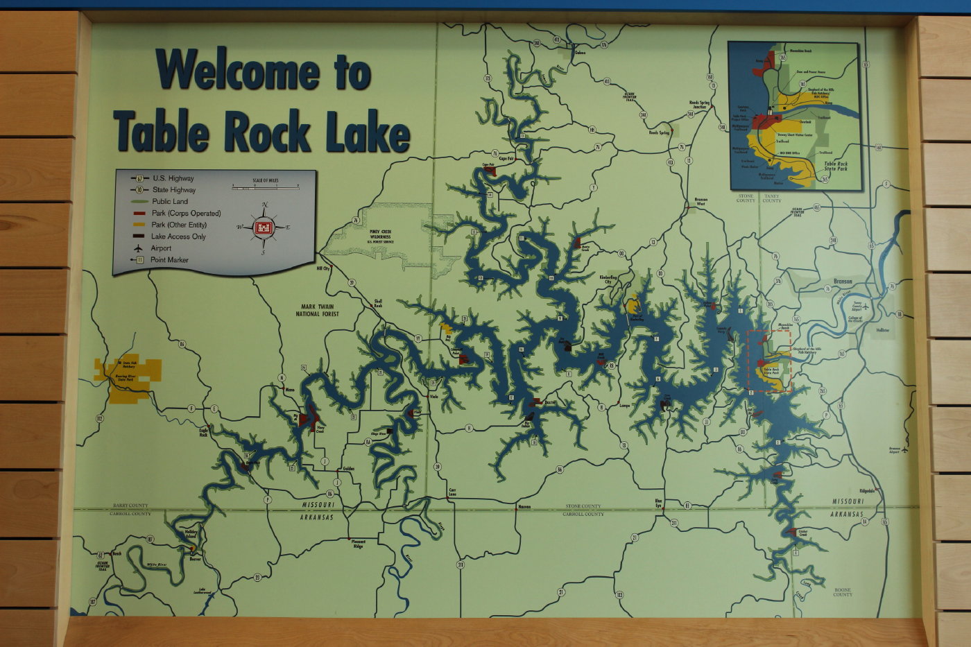 Table Rock Lake Map Old West Style Gallup Map Images