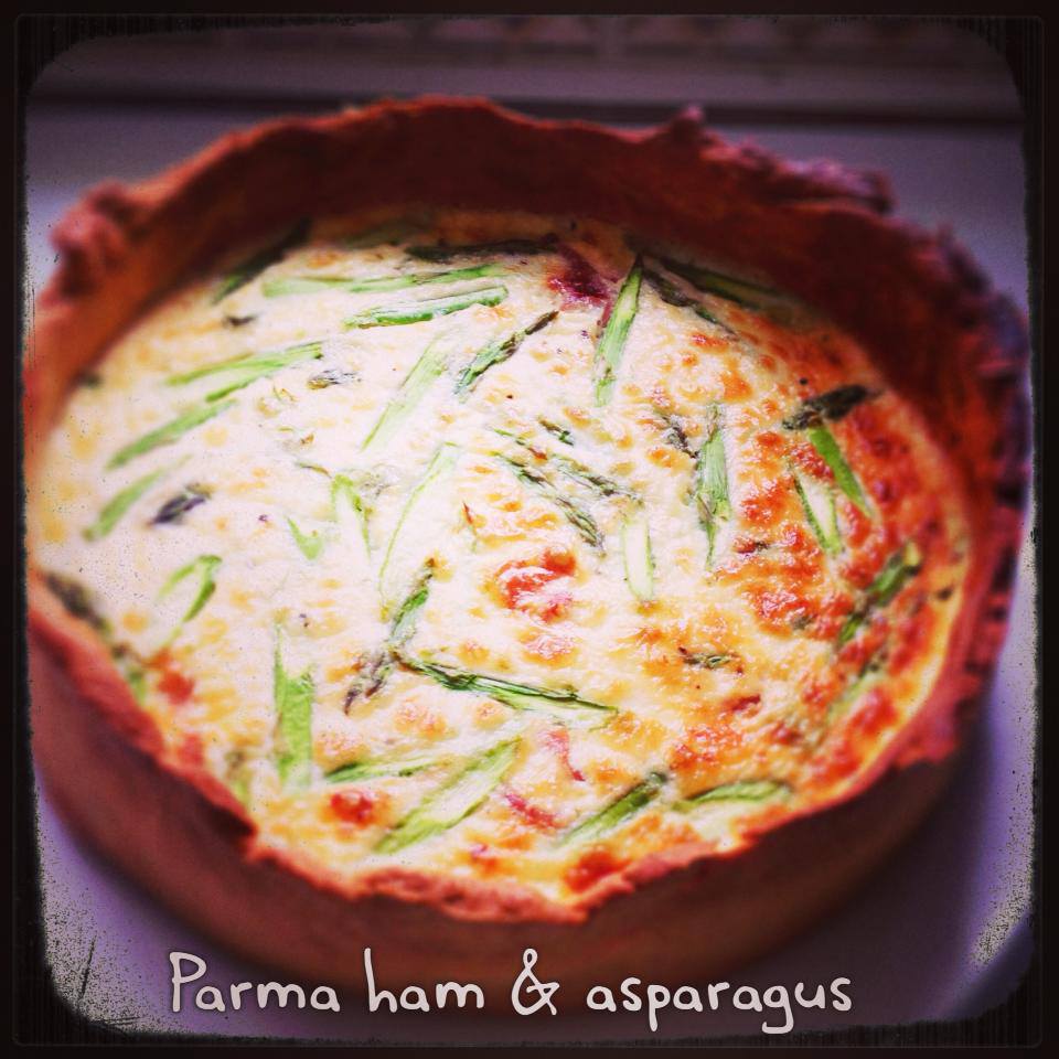 Jo's Blue AGA Parma Ham & Asparagus Quiche