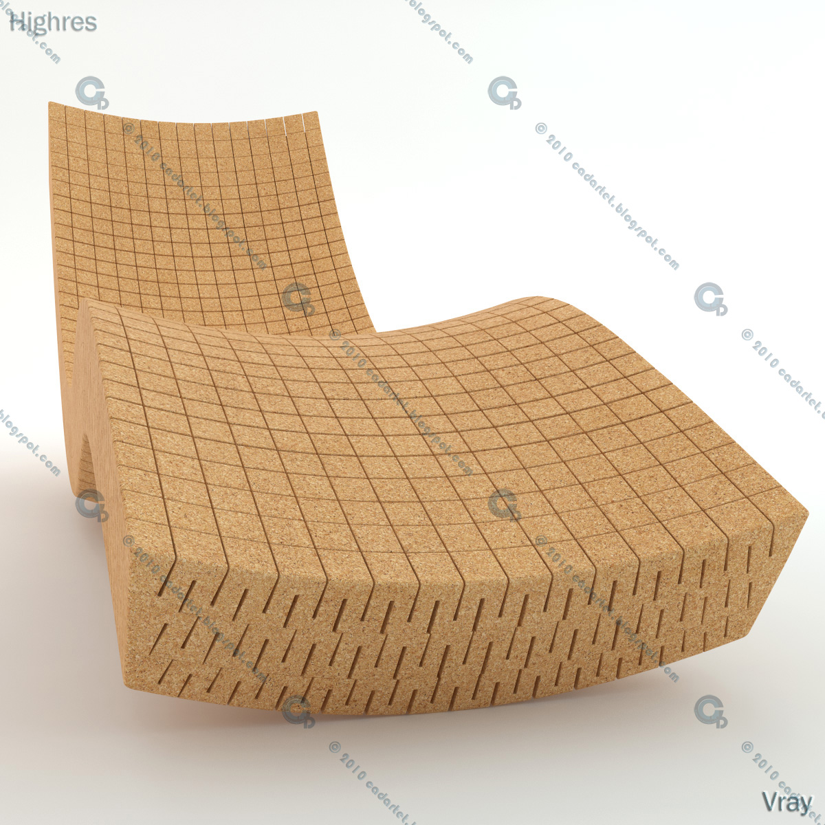 CADartet Cork Chaise Longue 3D model