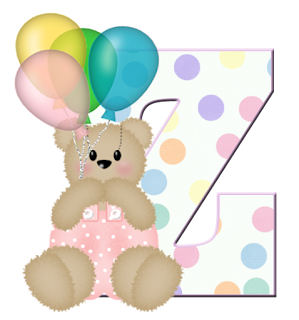 Abecedarios de Osita de Peluche con Globos. Teddy Bear with Balloons Alphabet.