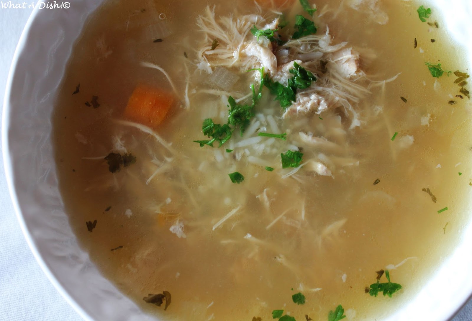What A Dish! Slow Cooker Whole Chicken Soup