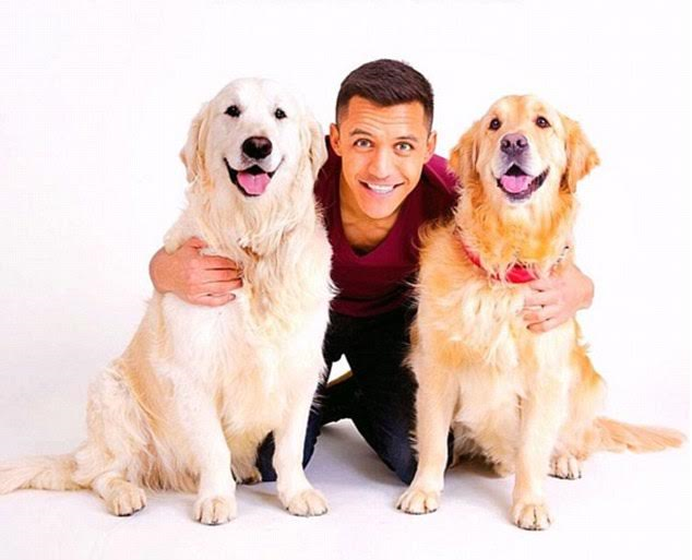 Footballers and their dogs pictures shows loving bonding.
