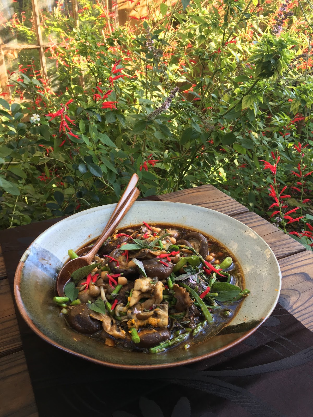 Avanti Cafe Musings Mushroom Garbanzo & Asparagus Stew Chef Mark