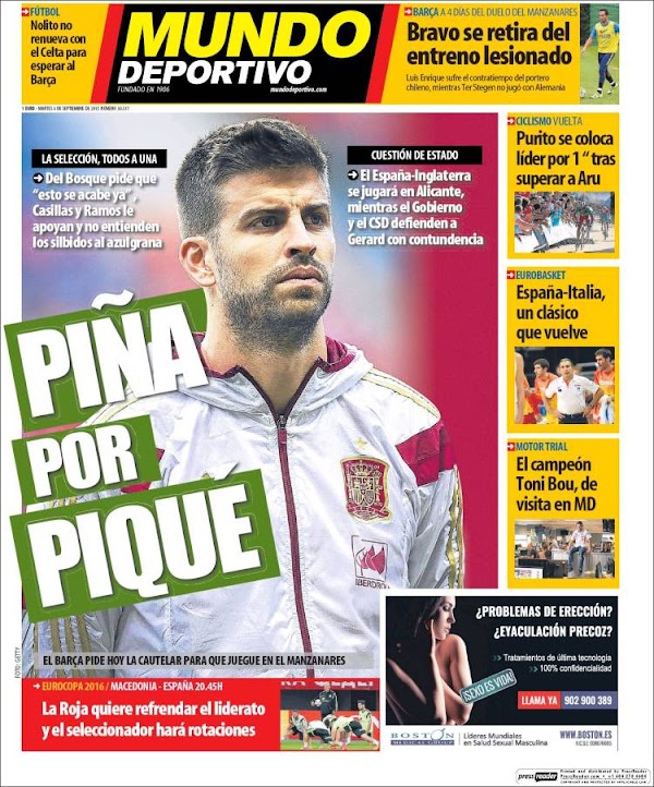 España, Mundo Deportivo: "Piña por Piqué"