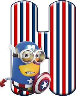 Abecedario Capitán América Minion. Minion Captain America Alphabet.