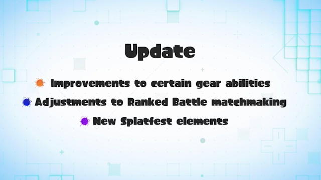 Splatoon March update gear abilities improvements new Splatfest elements announcement Ranked Battle matchmaking