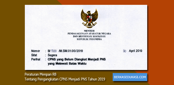 Peraturan Menpan Rb Tentang Pengangkatan Cpns Menjadi Pns