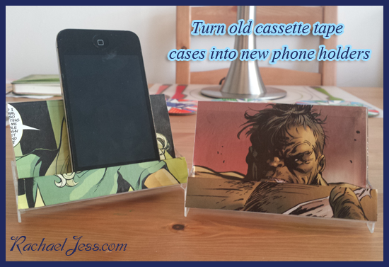 The cases are an ideal size to turn into phone holders.  The fronts bend right back which make the perfect stand.  All you need to do is find an image from a magazine, comic, wallpaper... whatever takes your fancy really and trace round the box and stick to the plastic.