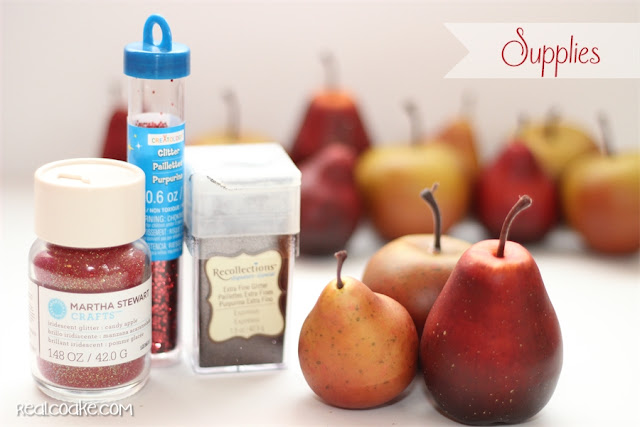 Simple and easy #DIYCraft to make beautiful glitterized apples from realcoake.com