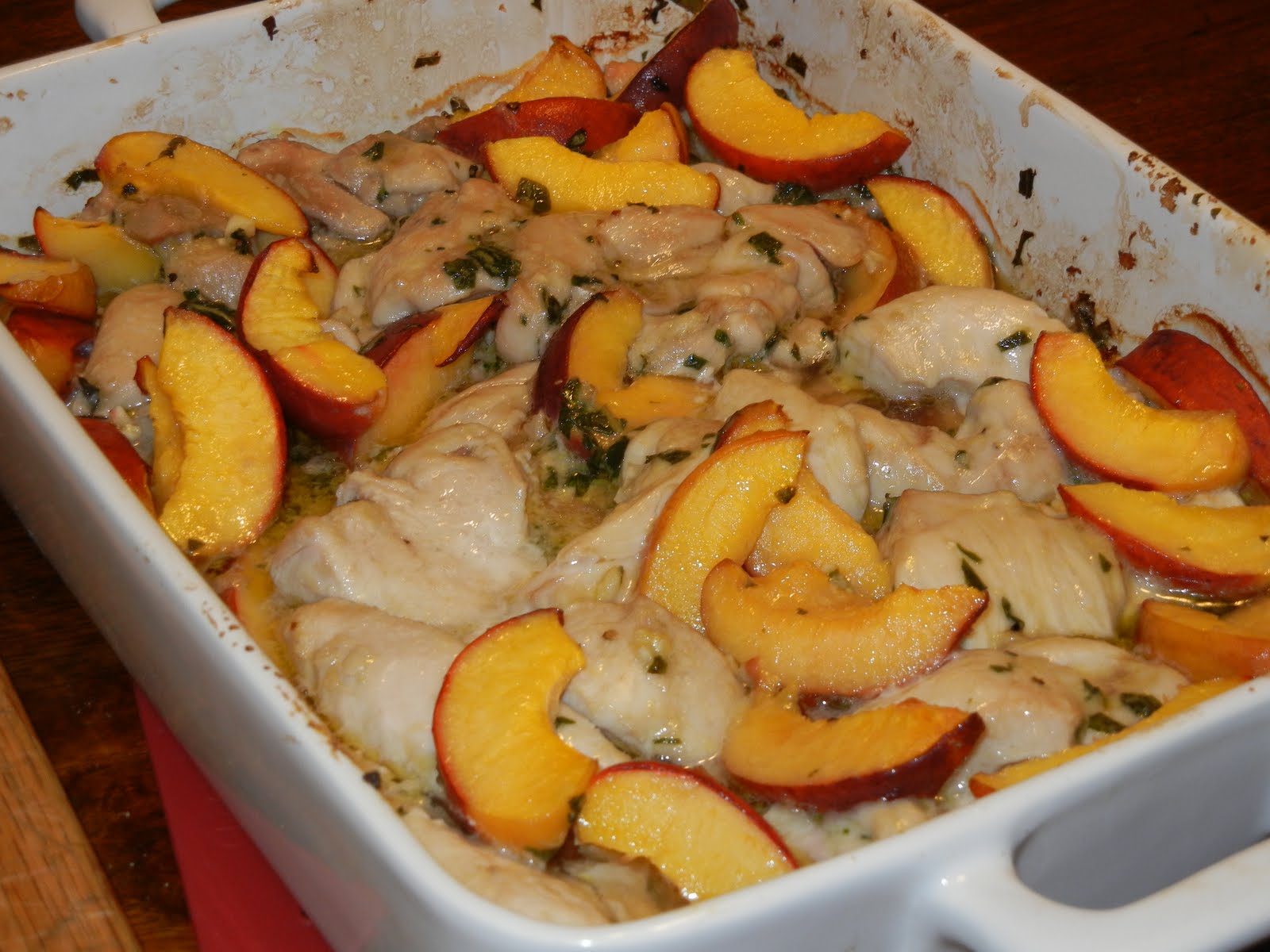What's for Dinner Roasted Chicken with Peaches
