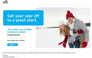 citi card special offers code