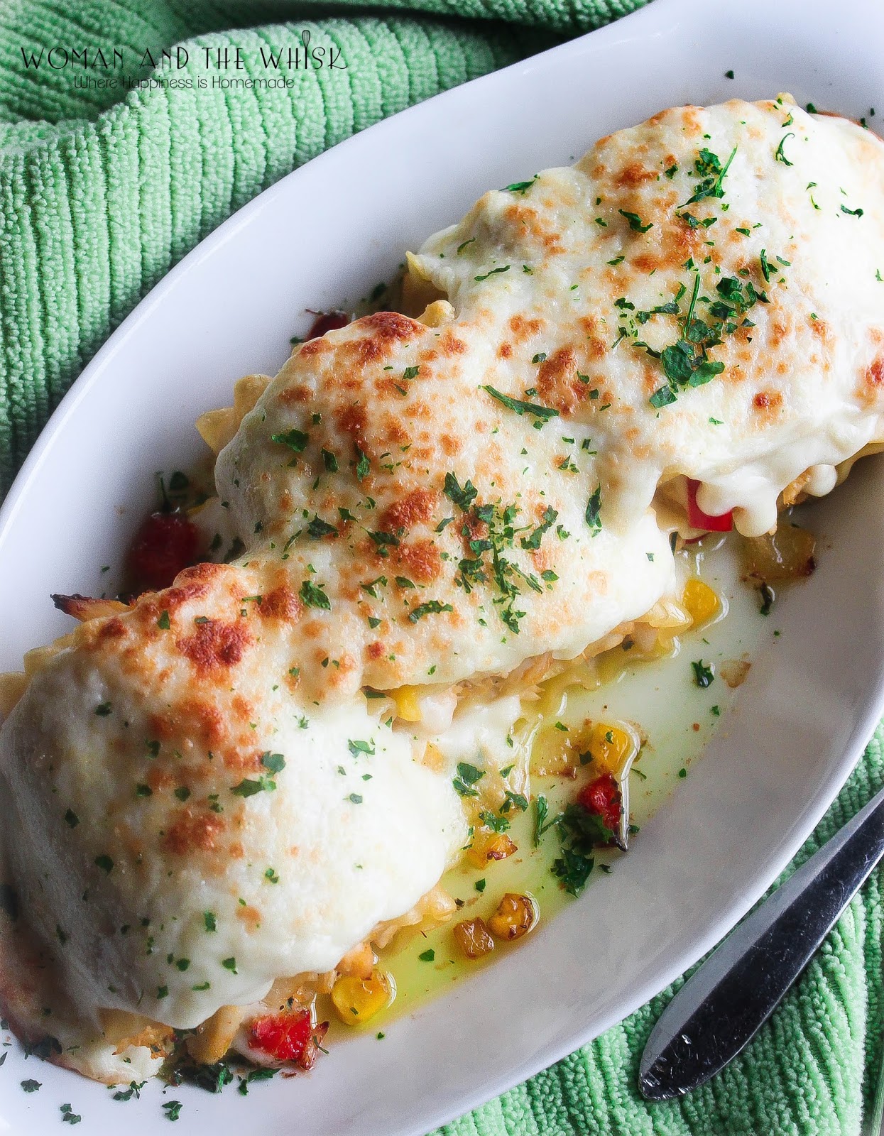 Woman and the Whisk Creamy Crab Lasagna RollUps