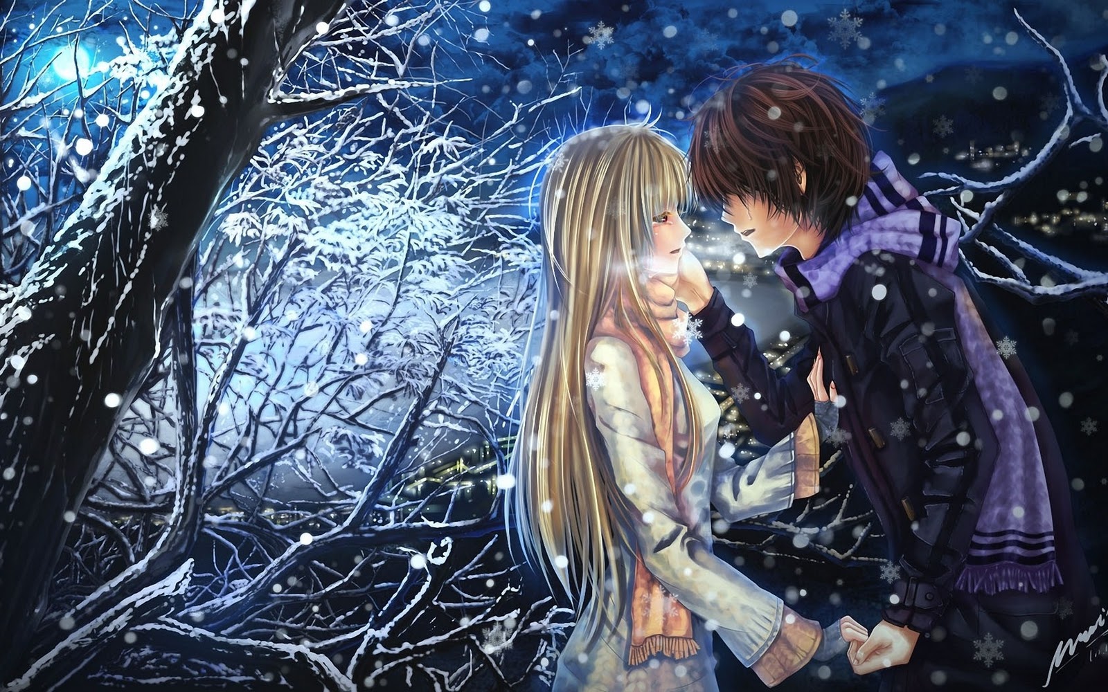 Anime Boy Girl Couple In Love HD Wallpaper