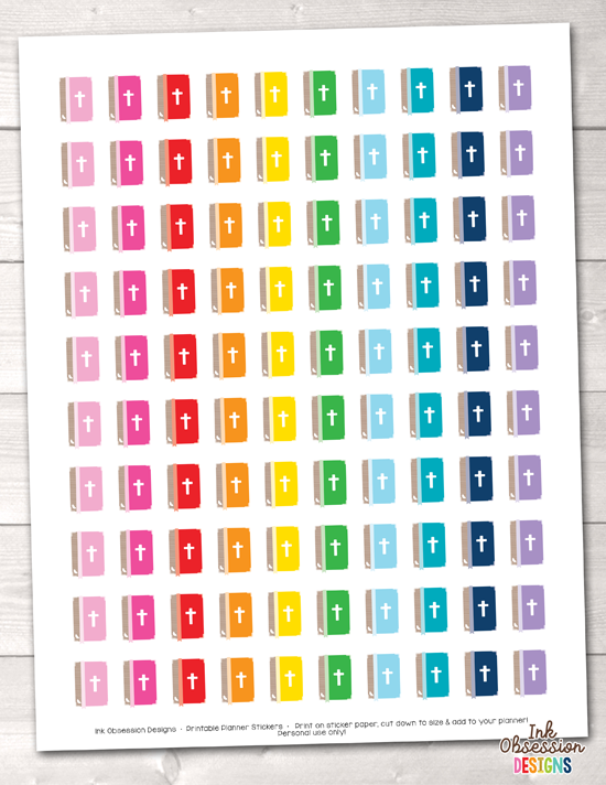 Ink Obsession Designs New Printable Bible Study Planner Stickers