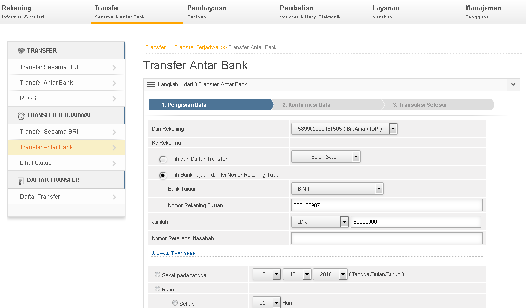 Cara Transfer Uang BRI Lewat Internet Banking | Panduan ...